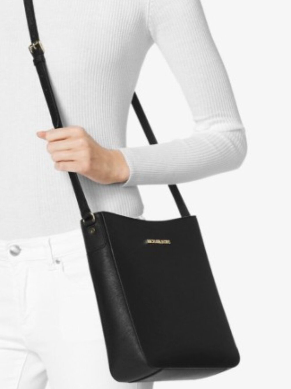 Michael Kors Leather Crossbody- Black Leather- OBO! - Picture 3 of 15